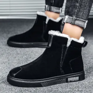 Men's Martin Boots Autumn and Winter Snow Boots Sneakers Men's Sneakers Black