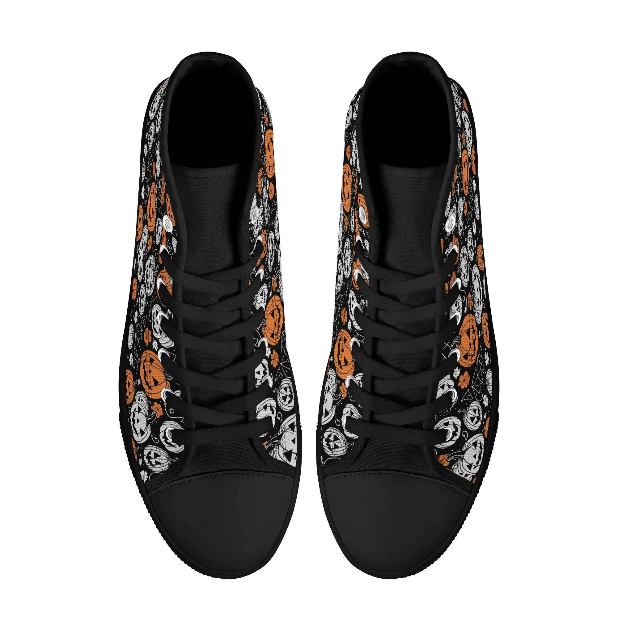 Mens Rubber High Top jack-O-Lantern Canvas Shoes