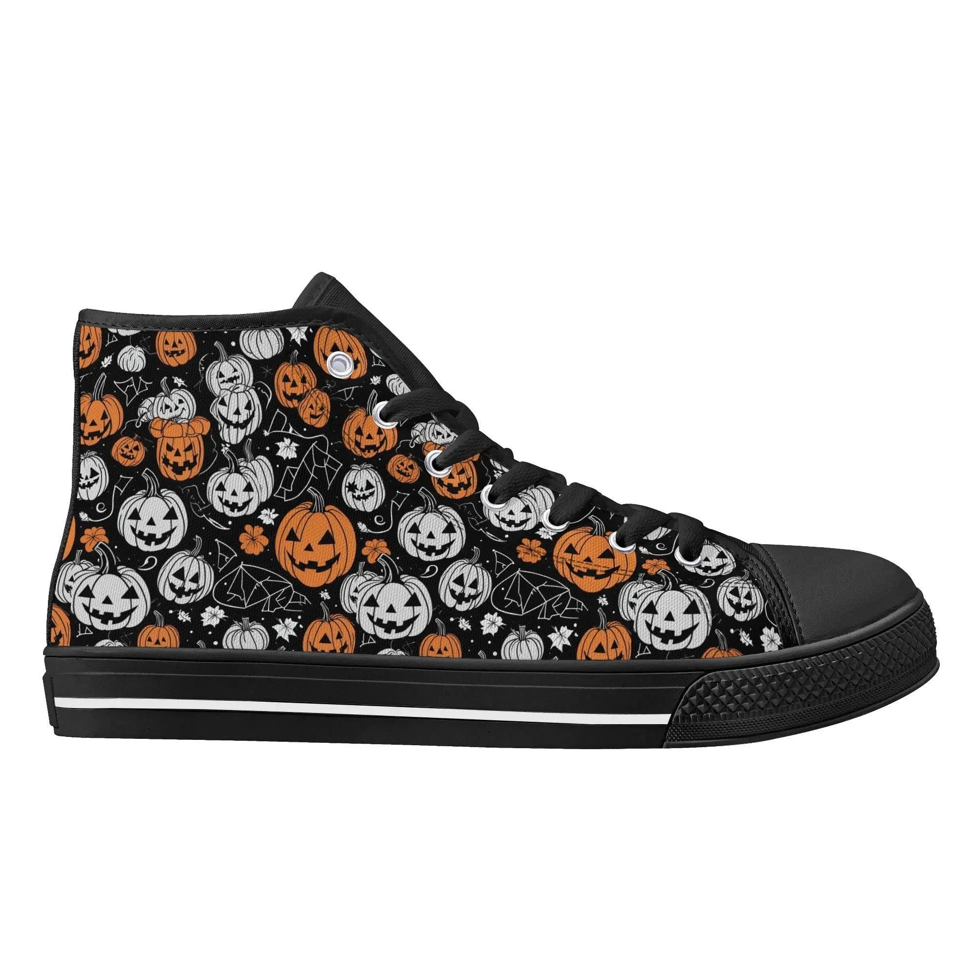 Mens Rubber High Top jack-O-Lantern Canvas Shoes