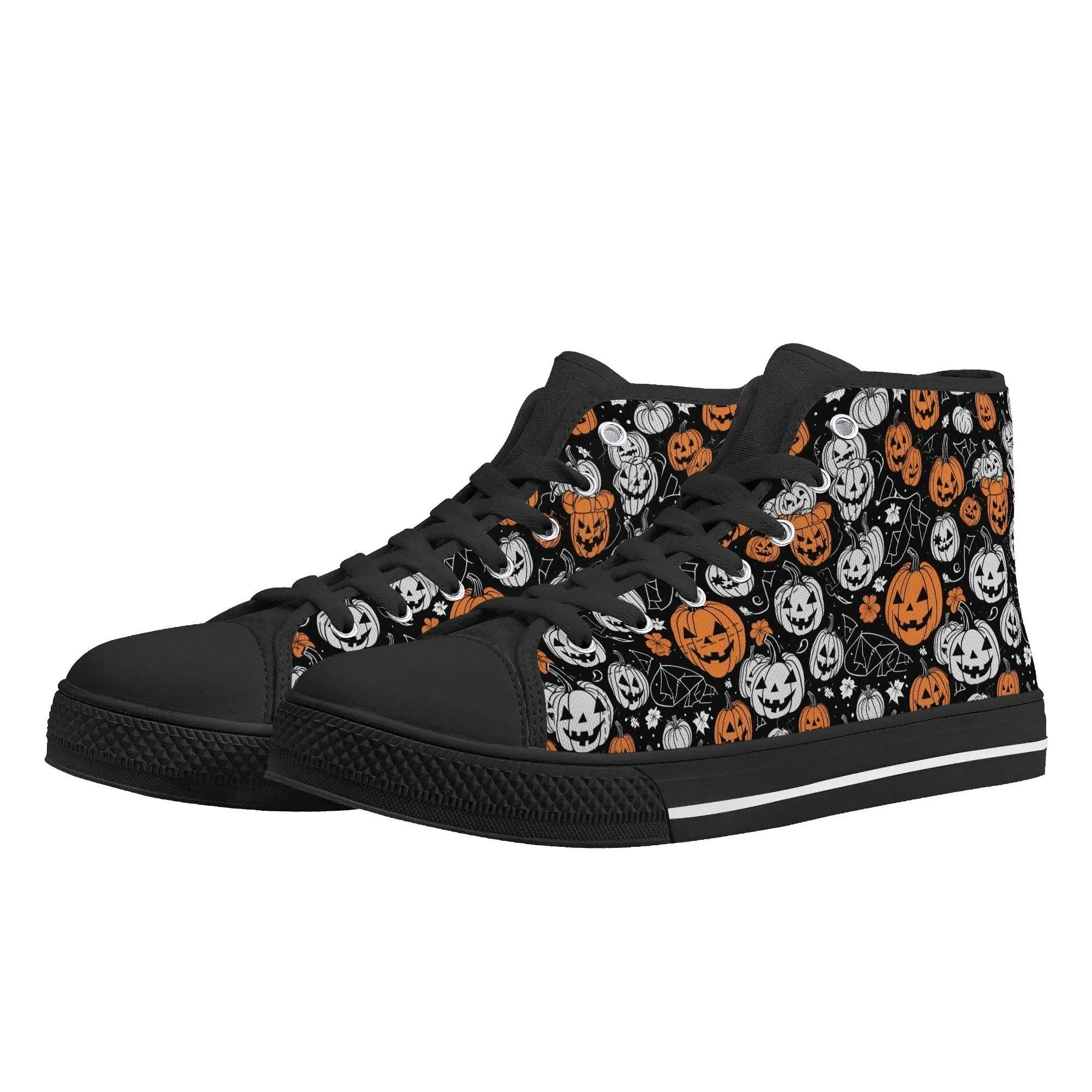 Mens Rubber High Top jack-O-Lantern Canvas Shoes