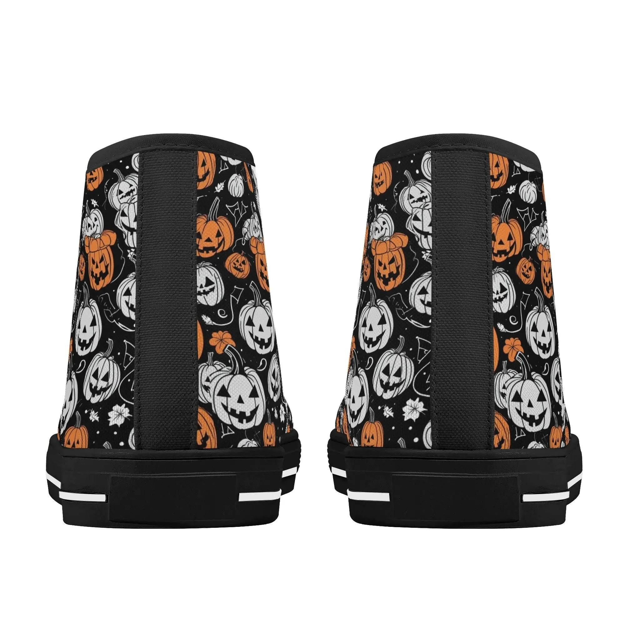 Mens Rubber High Top jack-O-Lantern Canvas Shoes