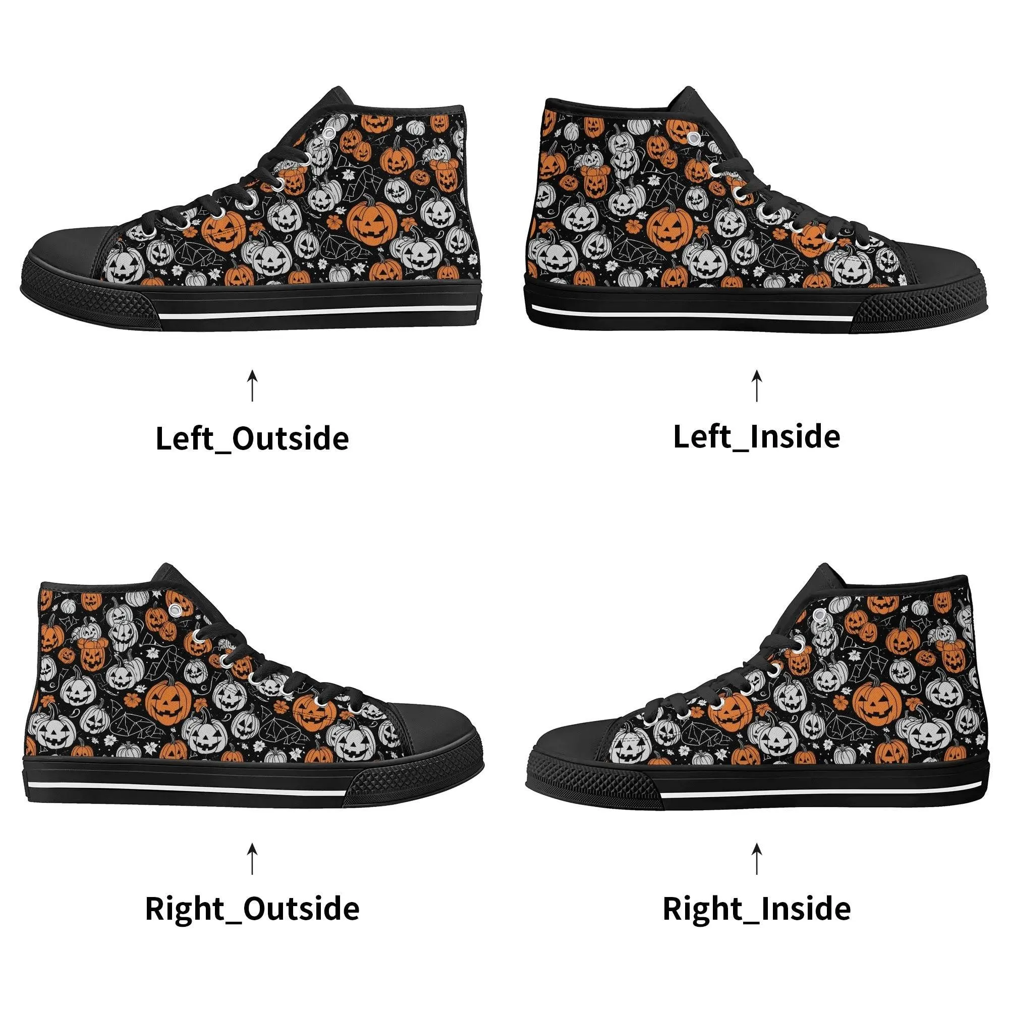 Mens Rubber High Top jack-O-Lantern Canvas Shoes