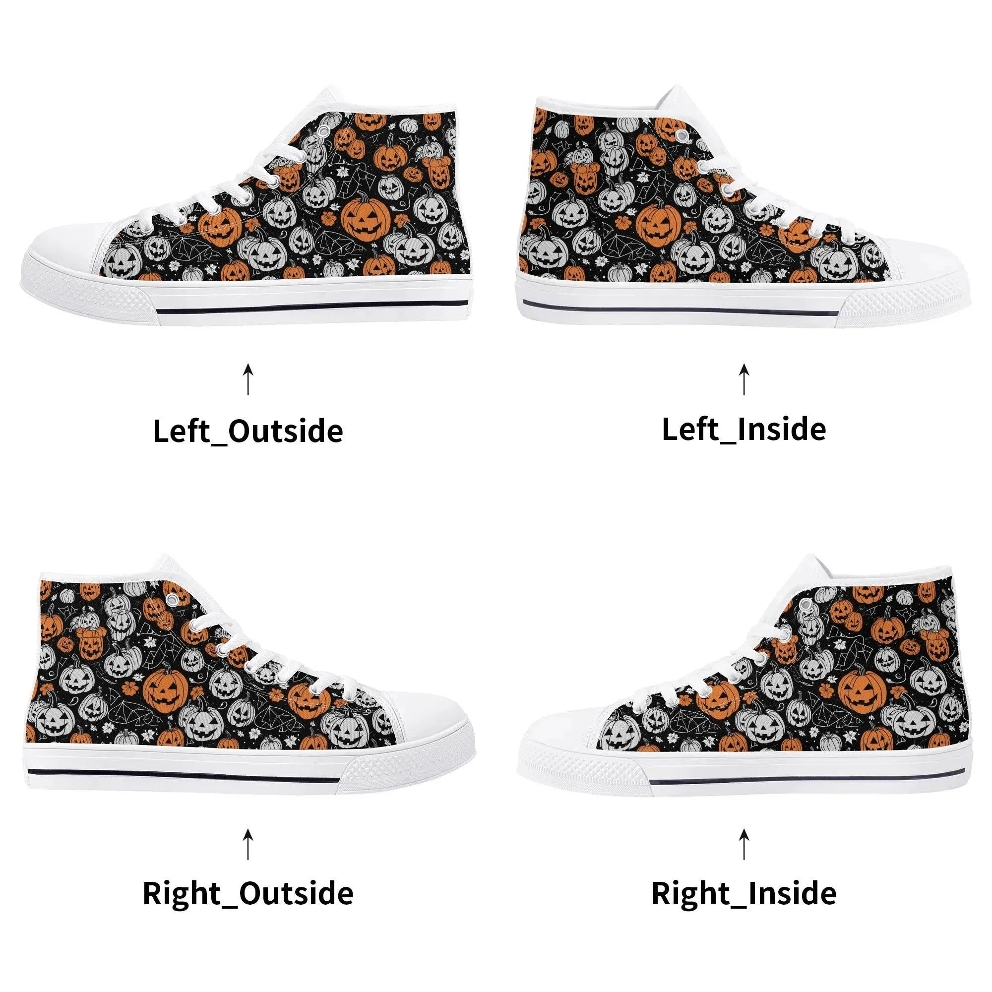 Mens Rubber High Top jack-O-Lantern Canvas Shoes