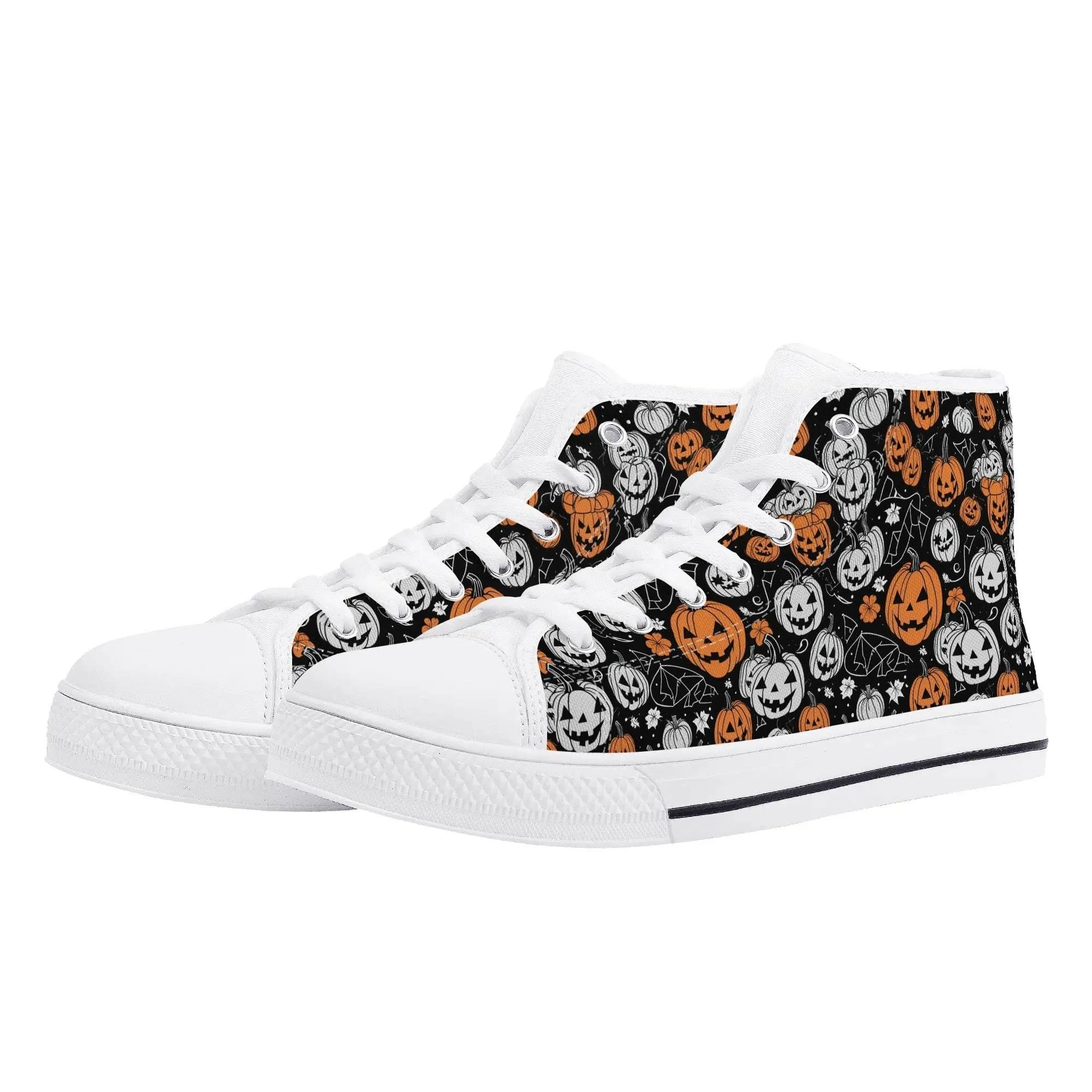 Mens Rubber High Top jack-O-Lantern Canvas Shoes