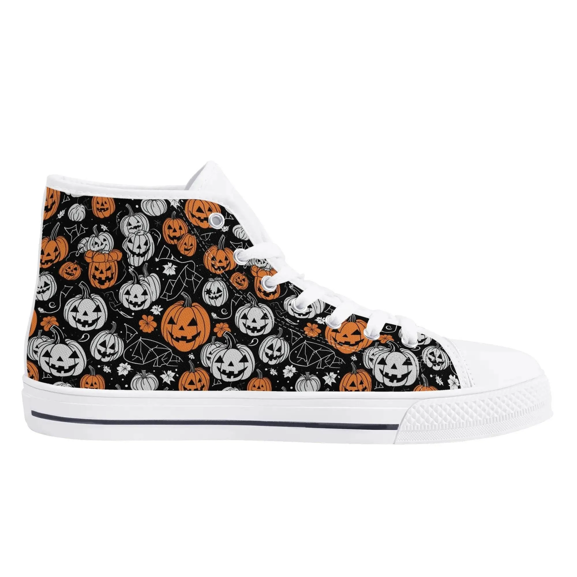 Mens Rubber High Top jack-O-Lantern Canvas Shoes