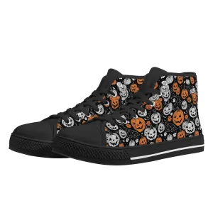 Mens Rubber High Top jack-O-Lantern Canvas Shoes