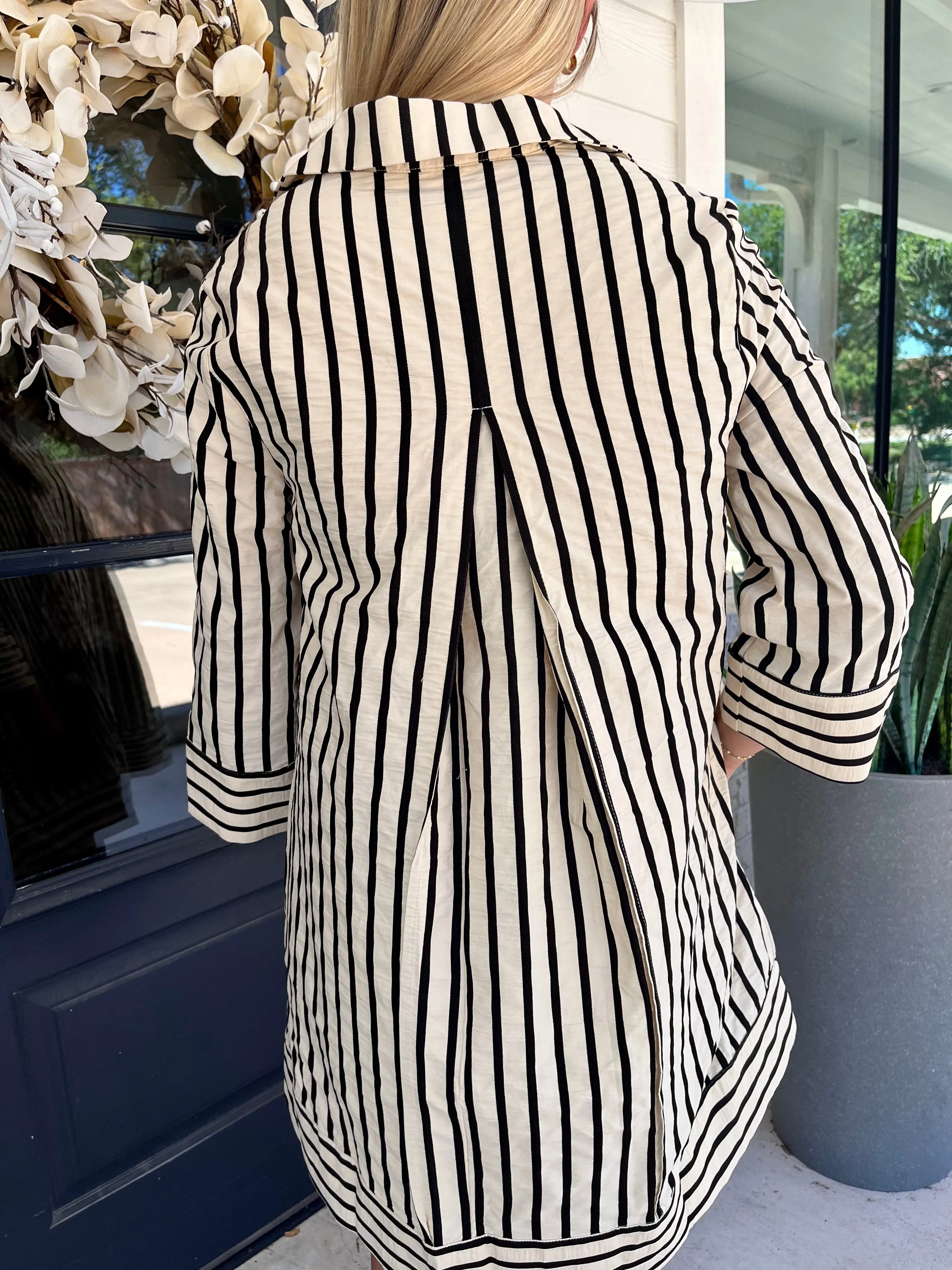 Midtown Meetup Striped Mini Dress