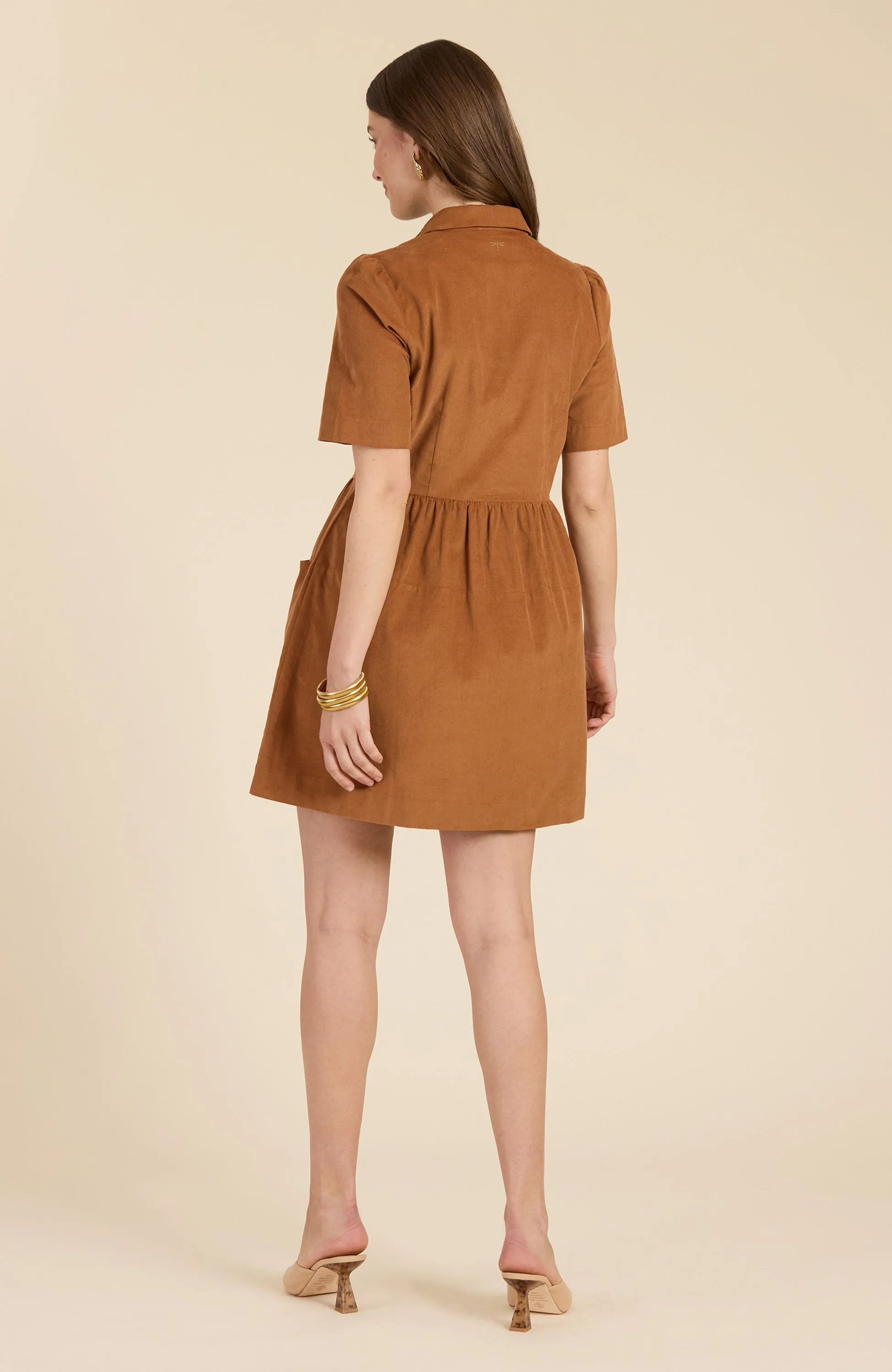 Mitzi Corduroy Dress - Chestnut