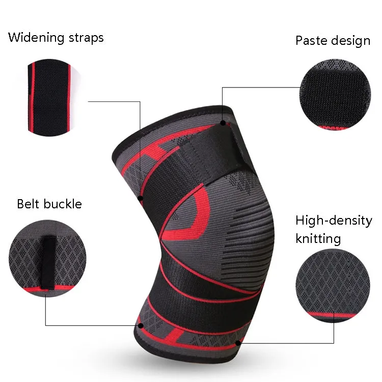 Pressurized Tape Knit Sports Knee Pad, Specification: XL (Black)