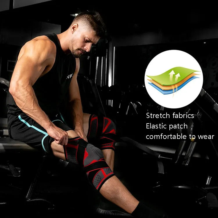 Pressurized Tape Knit Sports Knee Pad, Specification: XL (Black)