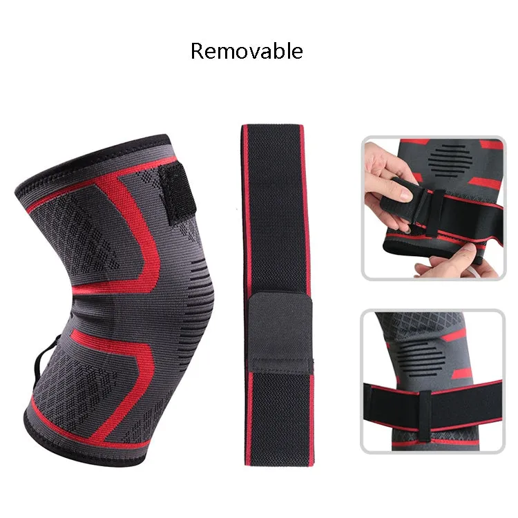 Pressurized Tape Knit Sports Knee Pad, Specification: XL (Black)