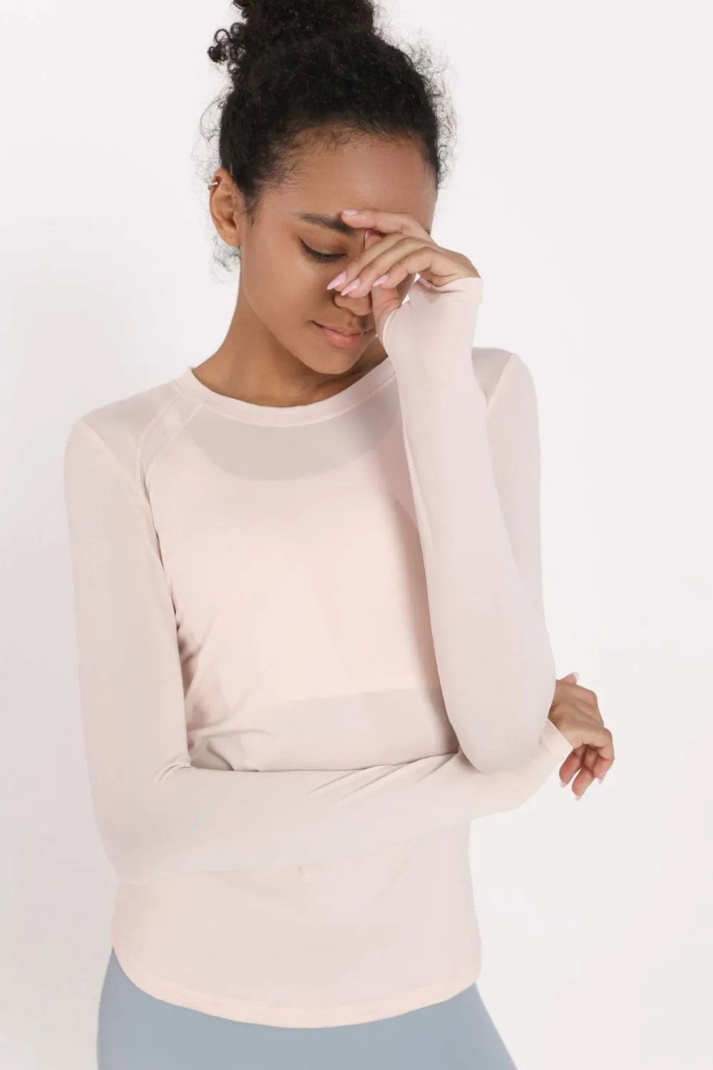 Quick-Dye Curved Hem Sports Top