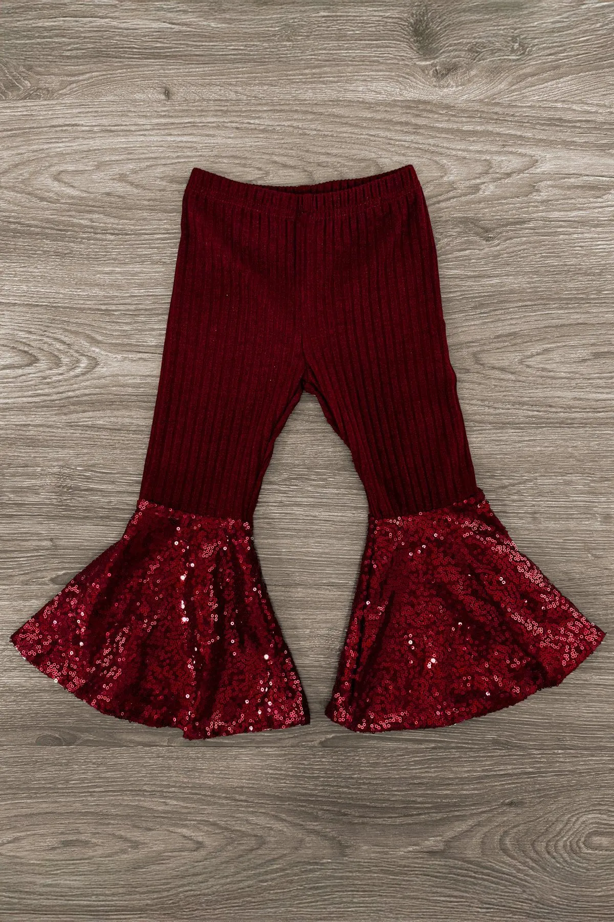 "Jolly" Ribbed Sequin Bell Bottom Set
