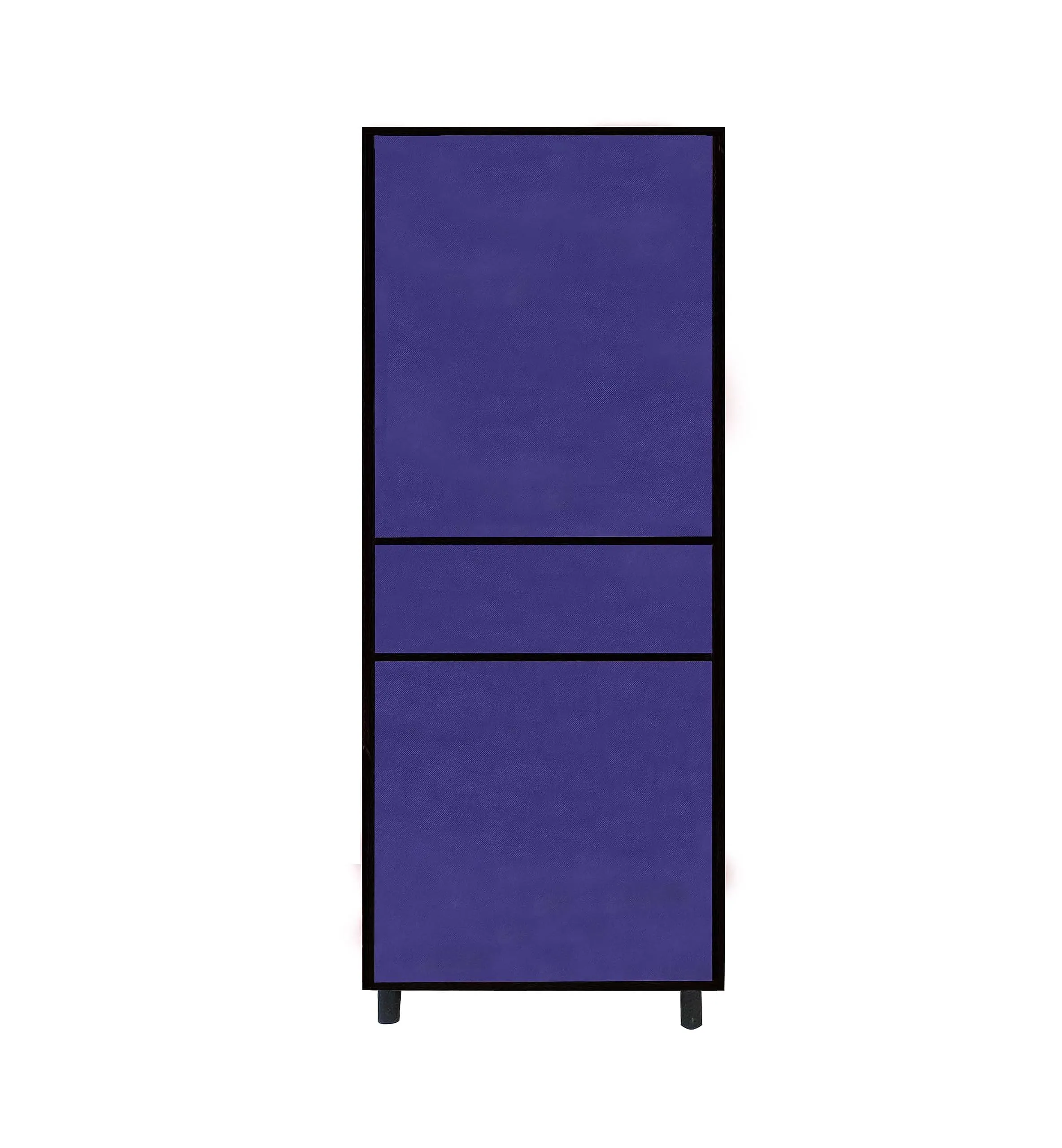 RAXON WORLD Multipurpose Foldable 4 Layers Metal Shoe Rack, Dustproof Shoe Organizer, Almirah for Clothes, Shoes at Home & Office (Dark Blue)