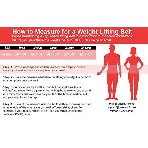 Rip Toned Weight Lifting Belt 4.5 Inch Workout Belts Back Support for Men & Women