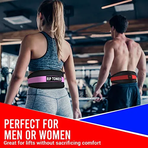 Rip Toned Weight Lifting Belt 4.5 Inch Workout Belts Back Support for Men & Women