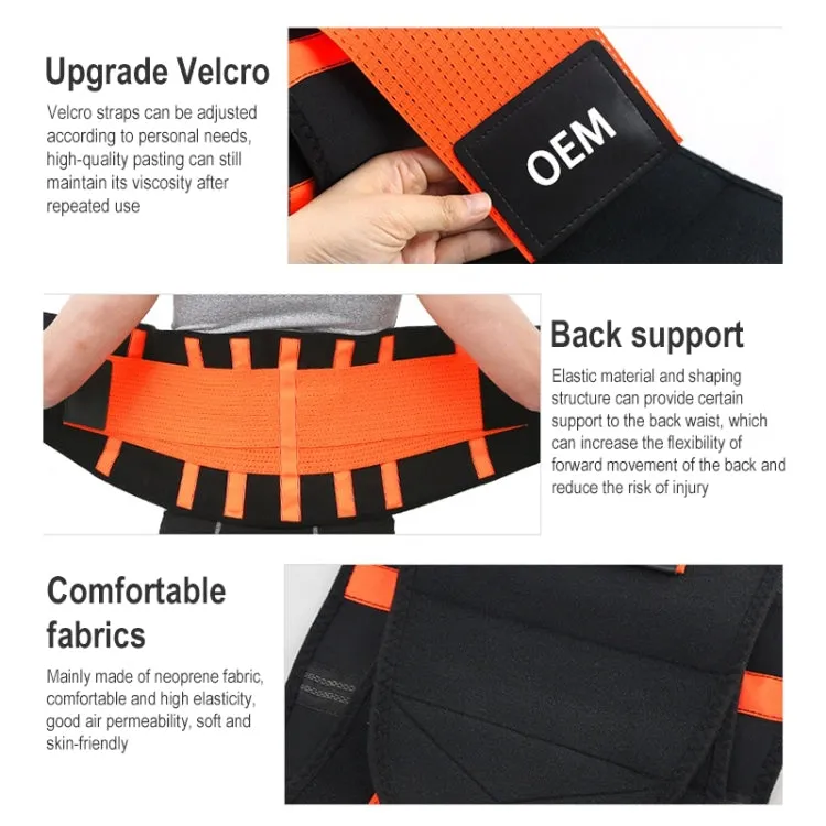 SBR Neoprene Sports Protective Gear Support Waist Protection Belt, Size:M(Orange)