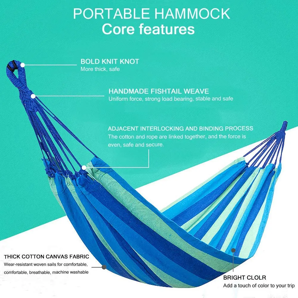 Single & Double Outdoor Cotton Camping Hammock - RainRider