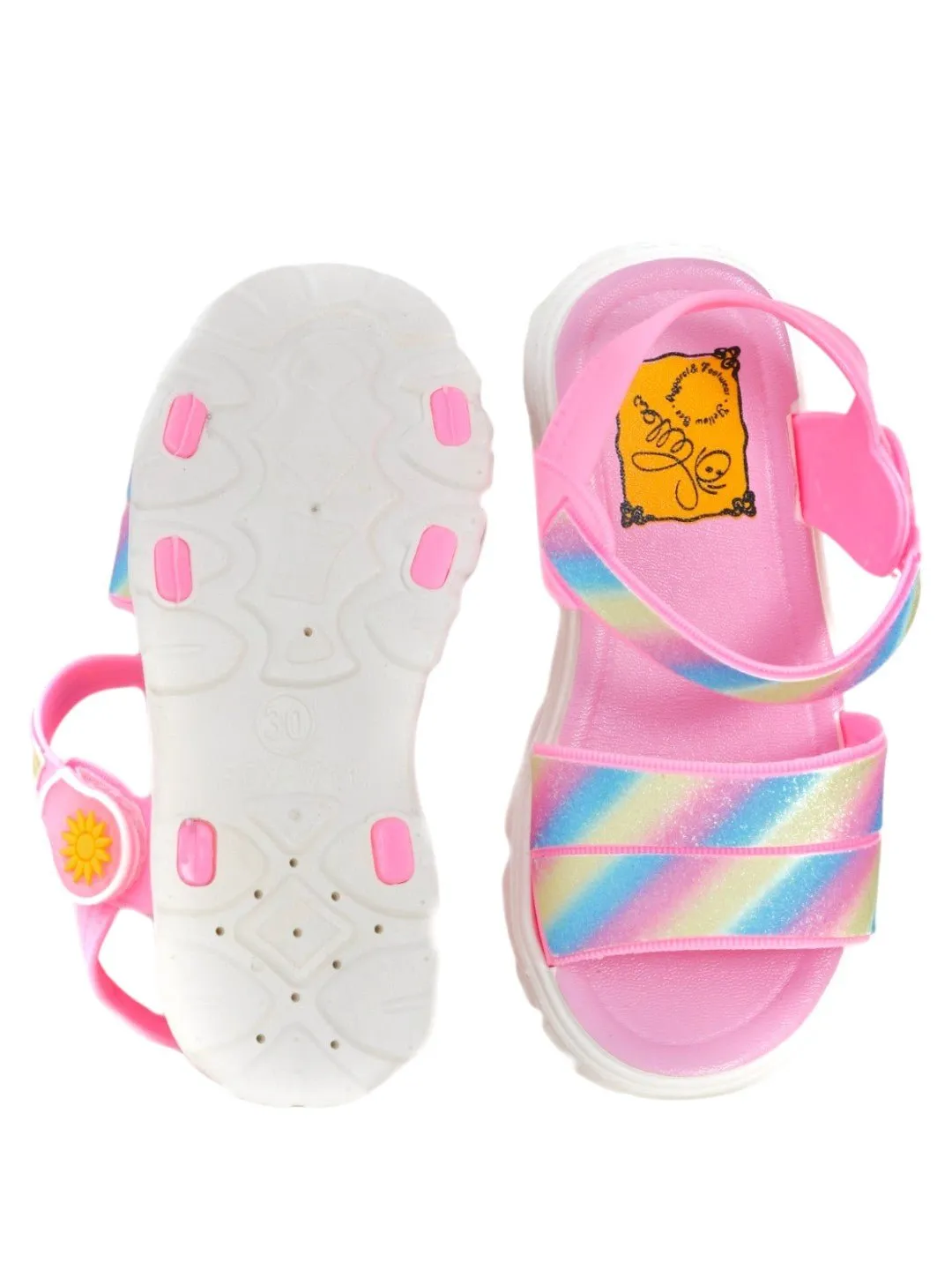 Sparkling Rainbow Glitter Sandals for Trendy Comfort