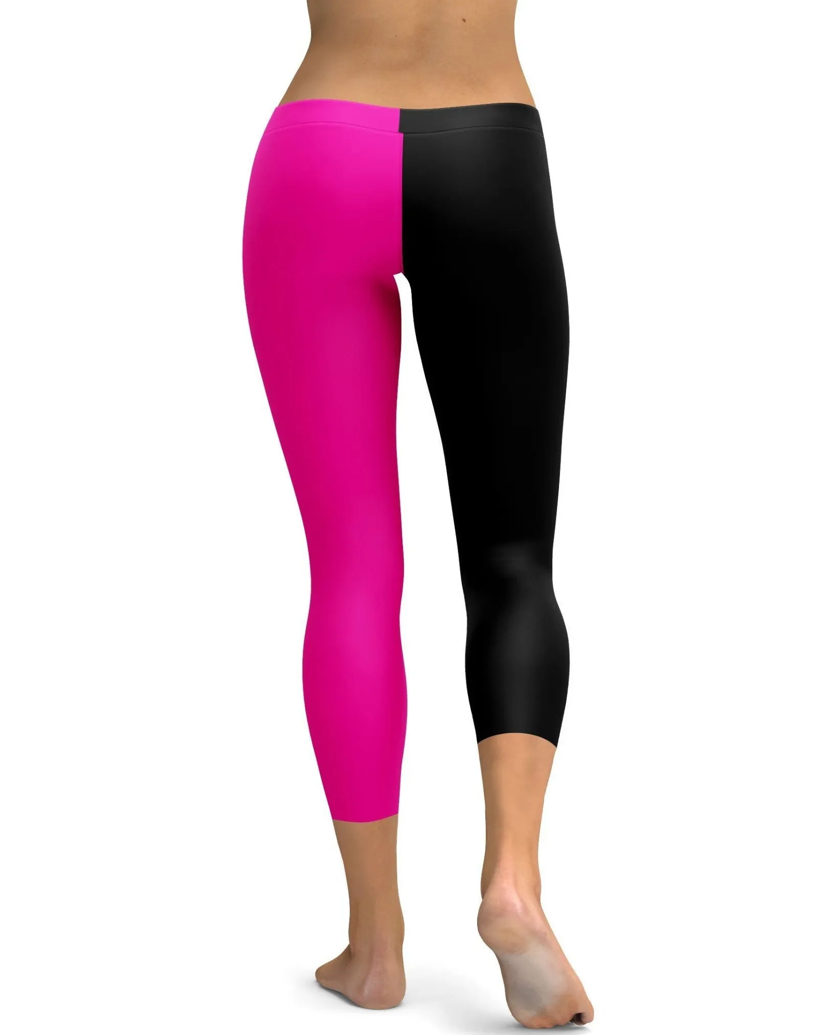 Two Tone Pink & Black Capris