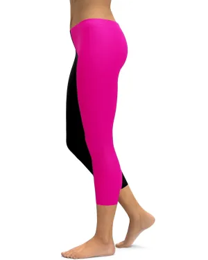 Two Tone Pink & Black Capris
