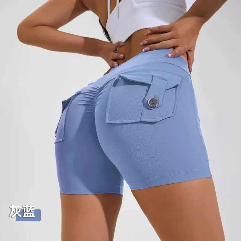 Uniwim 2024 New Women's Workwear Sports Fitness Shorts Comfortable High Waist Stretch Sports Leggings