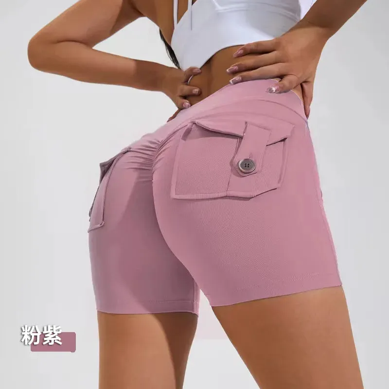 Uniwim 2024 New Women's Workwear Sports Fitness Shorts Comfortable High Waist Stretch Sports Leggings
