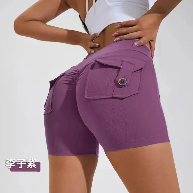 Uniwim 2024 New Women's Workwear Sports Fitness Shorts Comfortable High Waist Stretch Sports Leggings