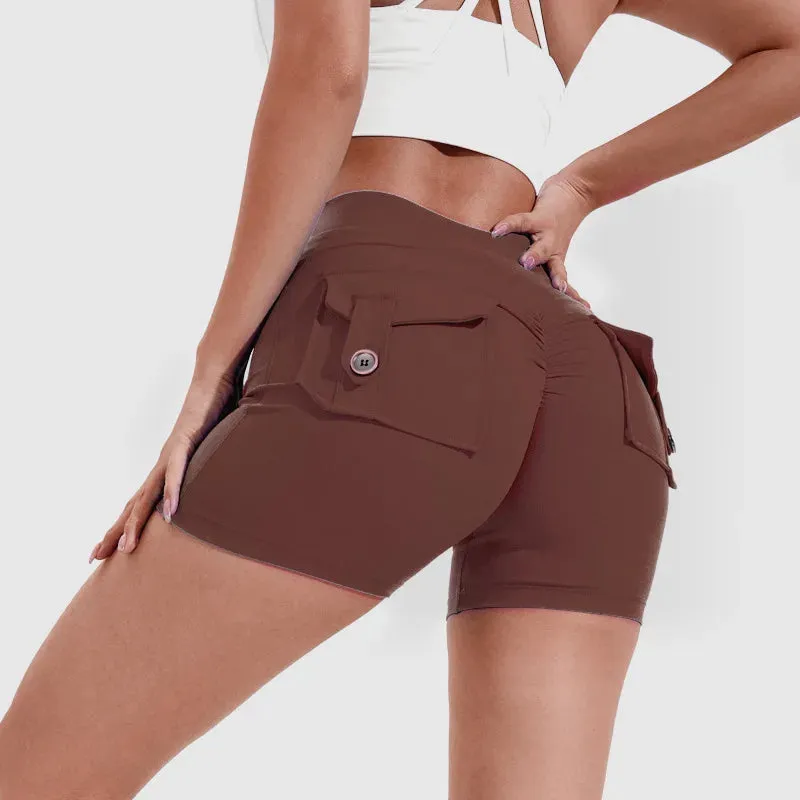 Uniwim 2024 New Women's Workwear Sports Fitness Shorts Comfortable High Waist Stretch Sports Leggings