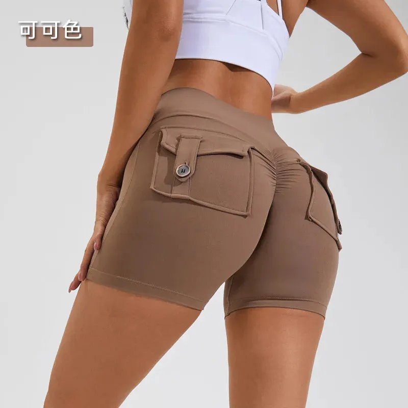 Uniwim 2024 New Women's Workwear Sports Fitness Shorts Comfortable High Waist Stretch Sports Leggings