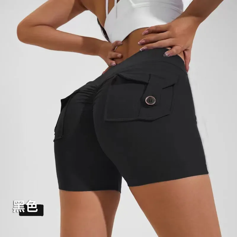 Uniwim 2024 New Women's Workwear Sports Fitness Shorts Comfortable High Waist Stretch Sports Leggings