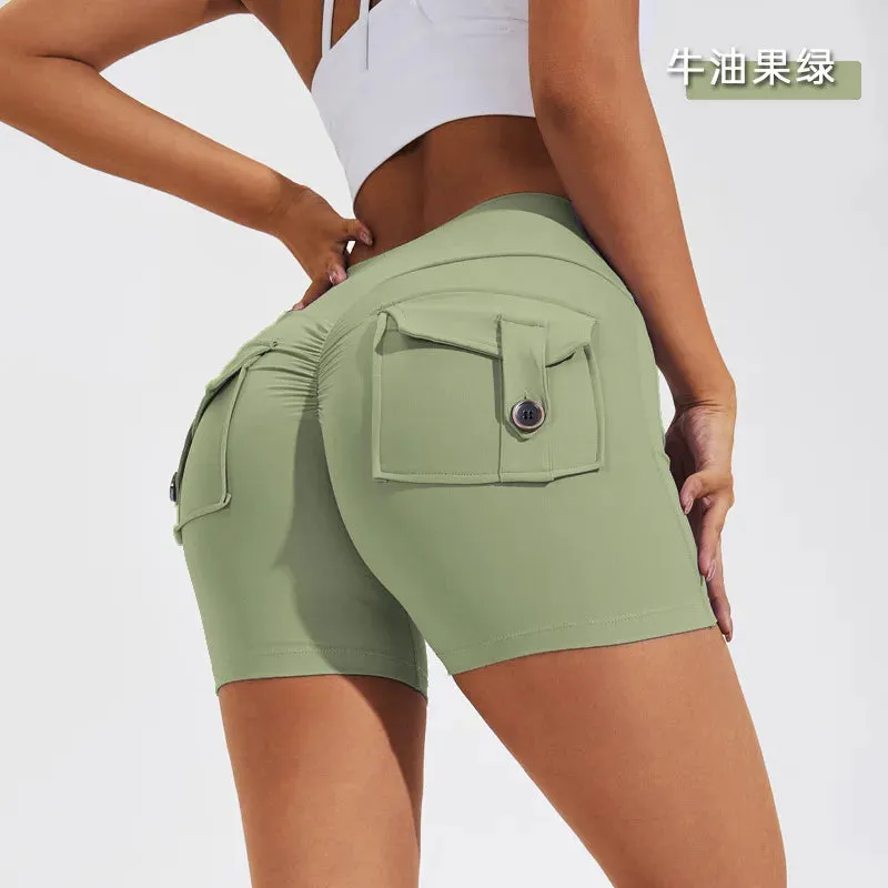 Uniwim 2024 New Women's Workwear Sports Fitness Shorts Comfortable High Waist Stretch Sports Leggings