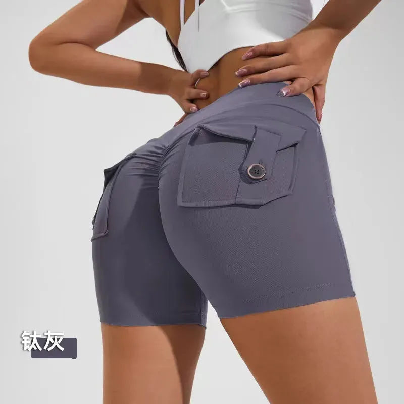 Uniwim 2024 New Women's Workwear Sports Fitness Shorts Comfortable High Waist Stretch Sports Leggings