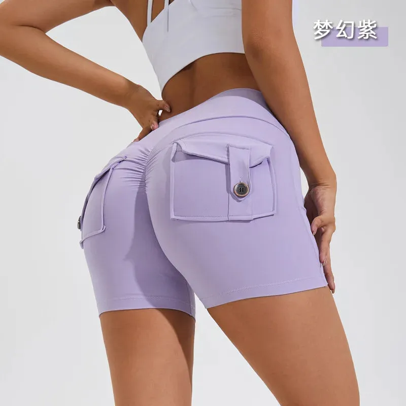 Uniwim 2024 New Women's Workwear Sports Fitness Shorts Comfortable High Waist Stretch Sports Leggings