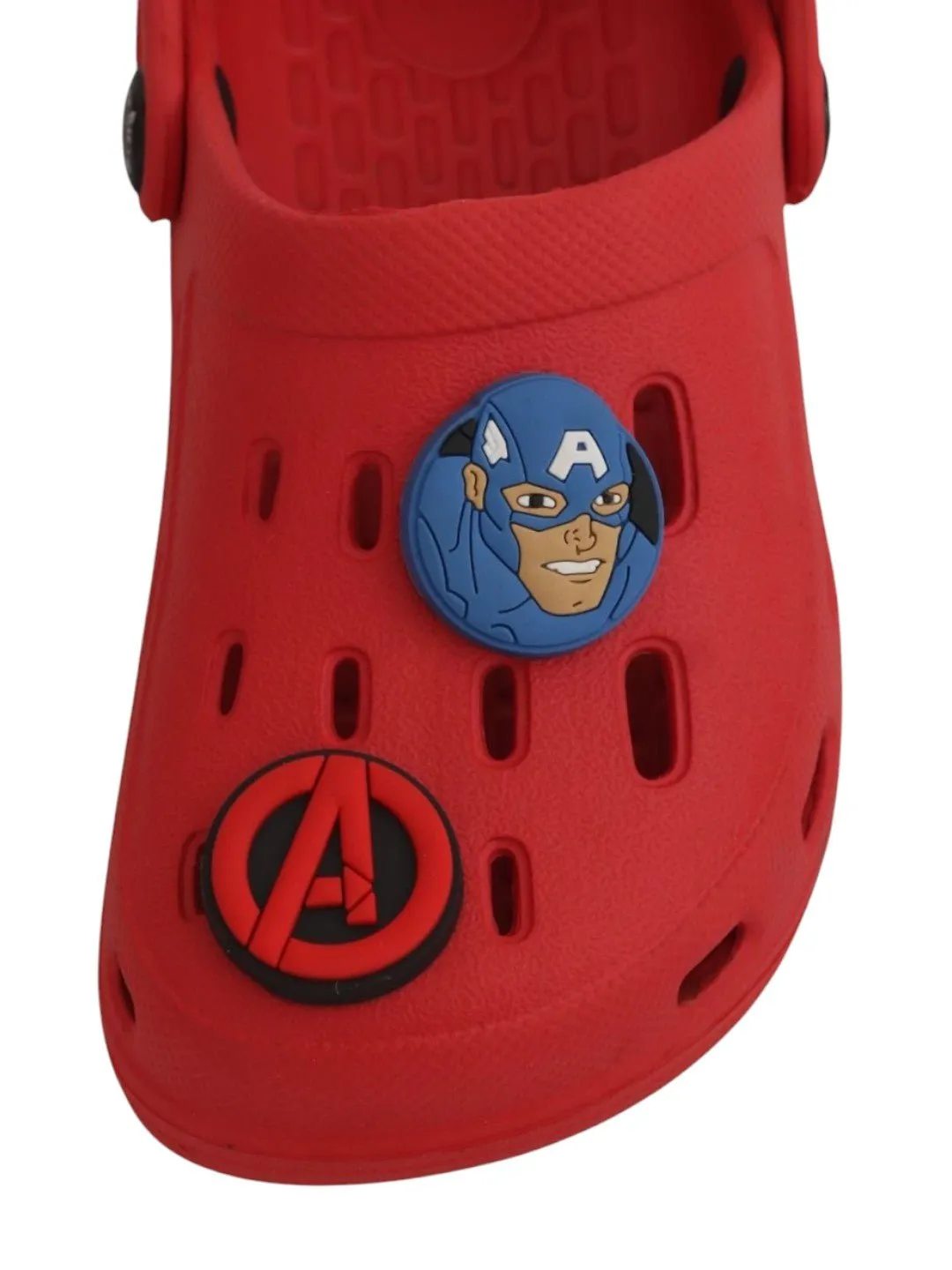 Yellow Bee Boys’ Marvel Avengers Clogs with Iron Man, Hulk & Captain America Charms – Red