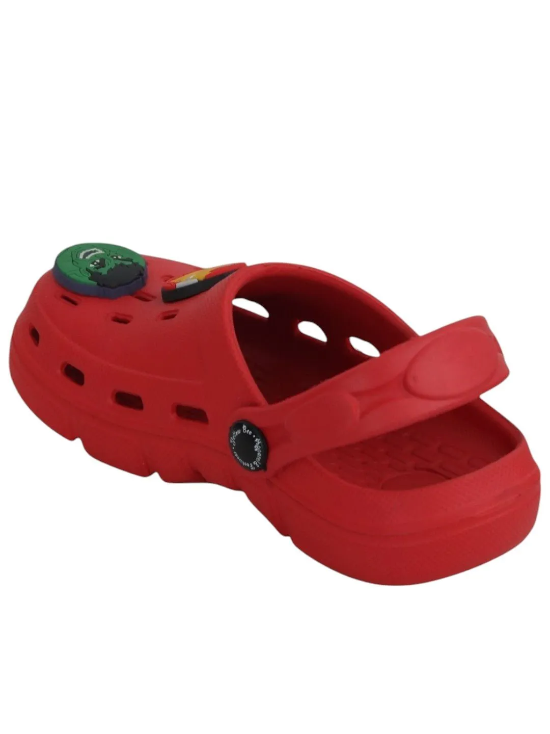Yellow Bee Boys’ Marvel Avengers Clogs with Iron Man, Hulk & Captain America Charms – Red