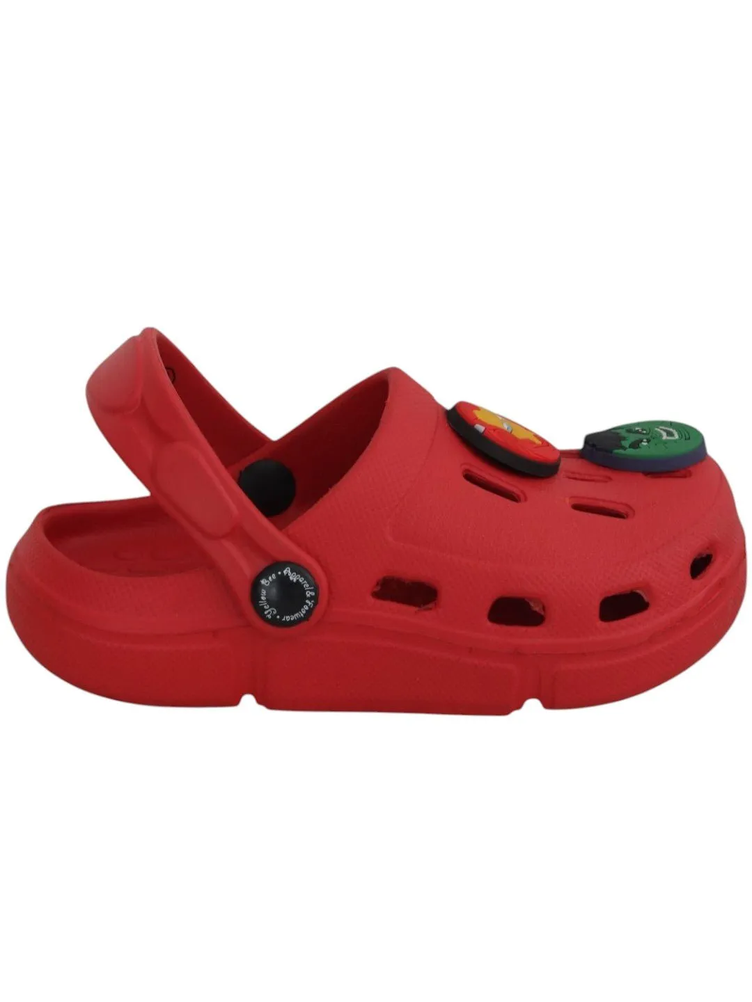 Yellow Bee Boys’ Marvel Avengers Clogs with Iron Man, Hulk & Captain America Charms – Red