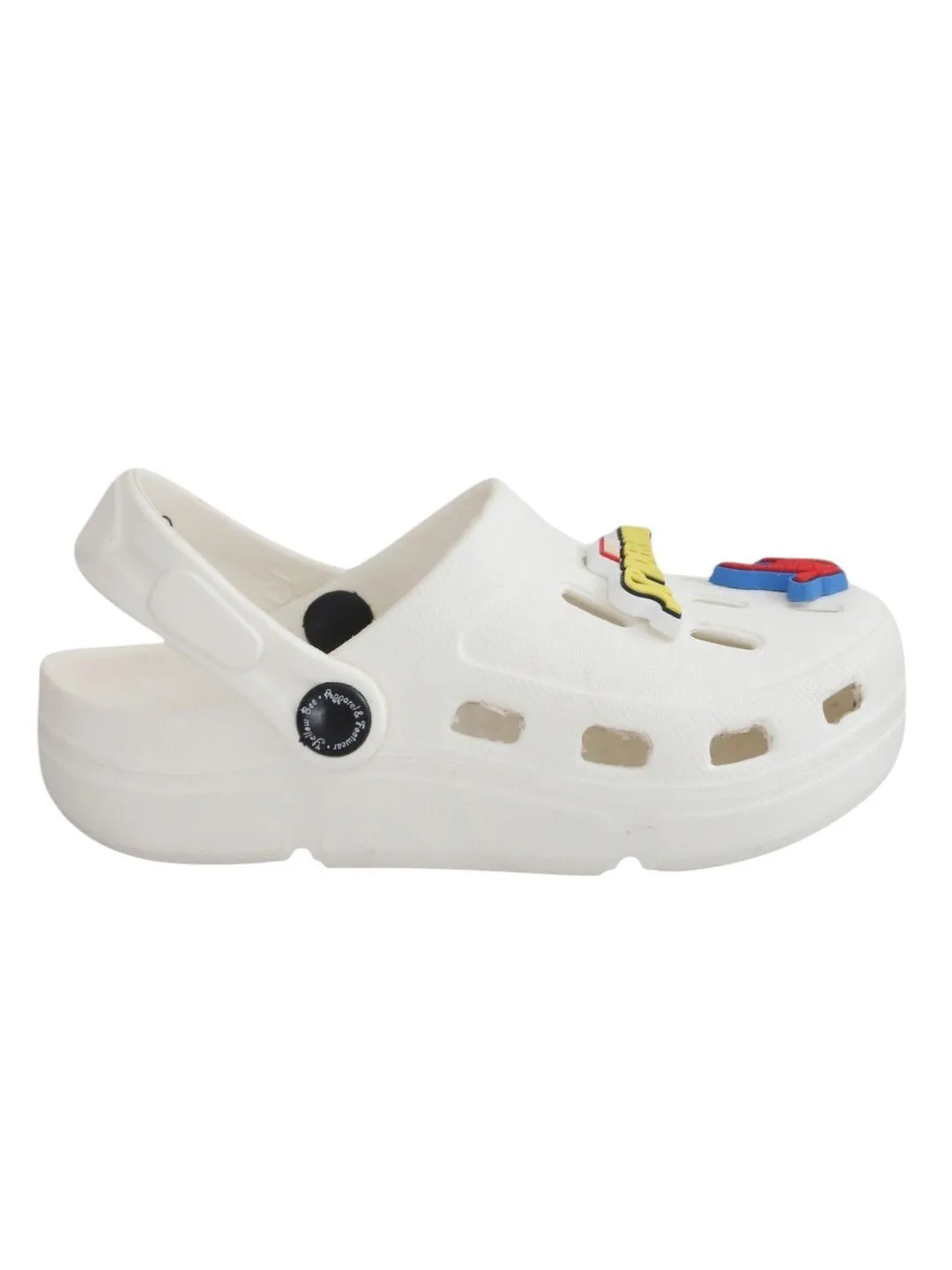 Yellow Bee Boys’ Marvel Spider-Man Clogs with Web & Hero Charms – White