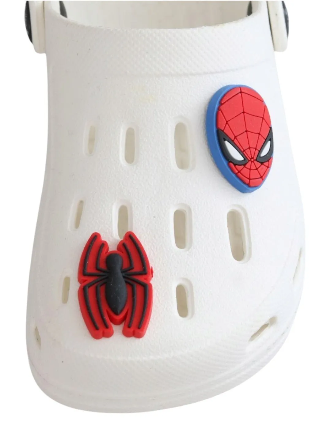 Yellow Bee Boys’ Marvel Spider-Man Clogs with Web & Hero Charms – White